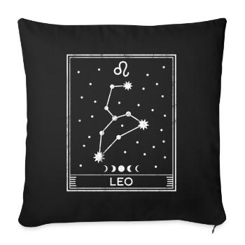 Leo Star Sign - Sofa pillowcase 17,3'' x 17,3'' (45 x 45 cm) - black - Front