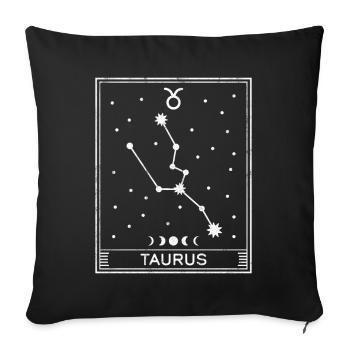 Taurus Star Sign - Sofa pillowcase 17,3'' x 17,3'' (45 x 45 cm) - black - Front