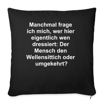 Budgie Masterpiece - Sofa pillowcase 17,3'' x 17,3'' (45 x 45 cm) - black - Front