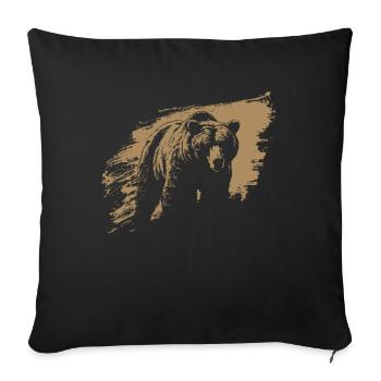 Grizzly Bear Brown Bear - Sofa pillowcase 17,3'' x 17,3'' (45 x 45 cm) - black - Front