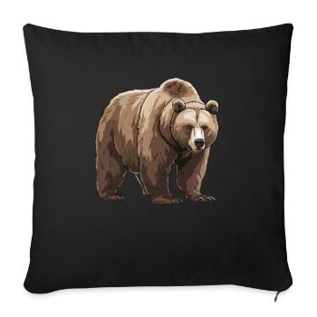 Grizzly Bear Brown Bear - Sofa pillowcase 17,3'' x 17,3'' (45 x 45 cm) - black - Front