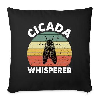 Chuchoteur de cigales - Housse de coussin décorative 45 x 45 cm - noir - Devant
