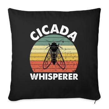 Chuchoteur de cigales - Housse de coussin décorative 45 x 45 cm - noir - Devant