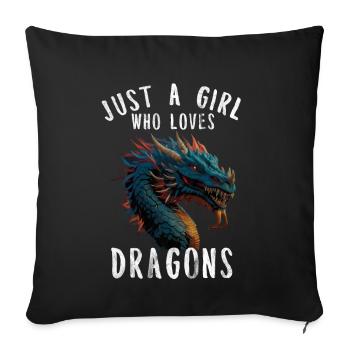 T-shirt Dragon Conte de fées Dragon Kanji japonais - Housse de coussin décorative 45 x 45 cm - noir - Devant