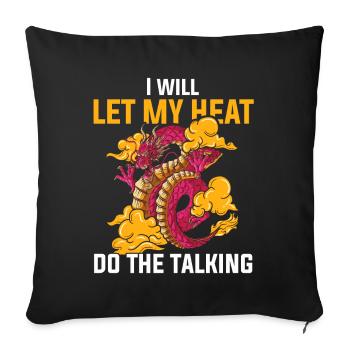 T-shirt Dragon Conte de fées Dragon Kanji japonais - Housse de coussin décorative 45 x 45 cm - noir - Devant