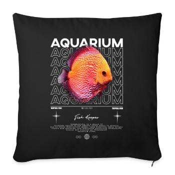Diskus-Buntbarsch Fish Keeper Moderne Streetwear - Sofakissenbezug 45 x 45 cm - Schwarz - Vorne