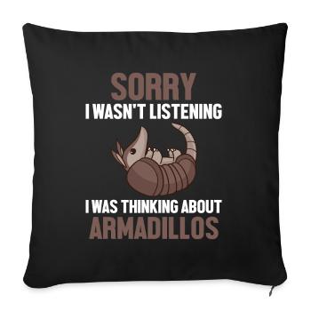 Was Thinking About Armadillos Pink Fairy - Sofa pillowcase 17,3'' x 17,3'' (45 x 45 cm) - black - Front