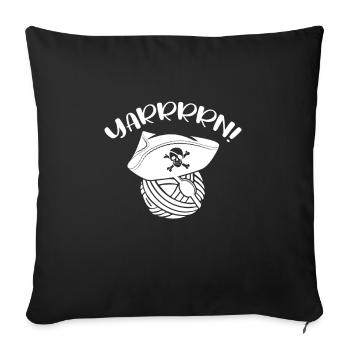 Crochet Knitting Sewing Seamstress Gift - Sofa pillowcase 17,3'' x 17,3'' (45 x 45 cm) - black - Front