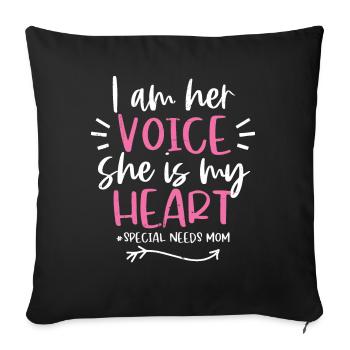 Autisme - Housse de coussin décorative 45 x 45 cm - noir - Devant