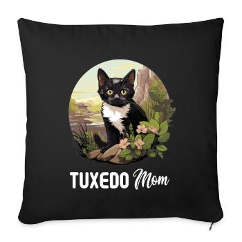 Tuxedo Chaton Tuxedo Cat - Housse de coussin décorative 45 x 45 cm - noir - Devant