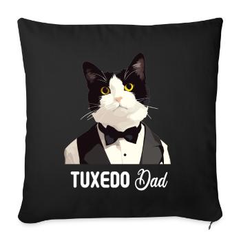 Tuxedo Chaton Tuxedo Cat - Housse de coussin décorative 45 x 45 cm - noir - Devant