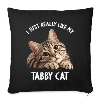 Chaton tigré chat tigré - Housse de coussin décorative 45 x 45 cm - noir - Devant
