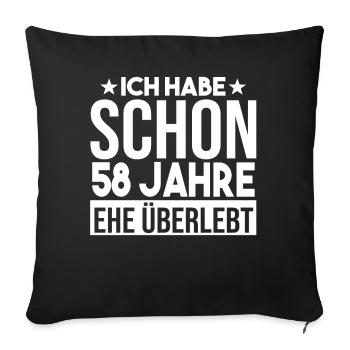 Mariage Ange Mariage 58 ans Mariage - Housse de coussin décorative 45 x 45 cm - noir - Devant