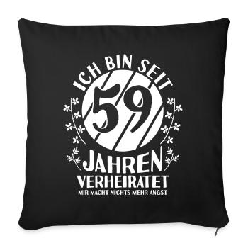 Ehe Gezeitenhochzeit 59 Jahre Verheiratet Hochzeit - Sofakissenbezug 45 x 45 cm - Schwarz - Vorne