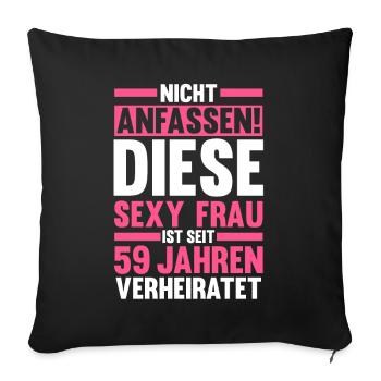 Marriage Tidal Wedding 59 Years Married Wedding - Sofa pillowcase 17,3'' x 17,3'' (45 x 45 cm) - black - Front