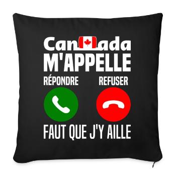 Je Me Barre Au Canada M'appelle Faut Que J'y Aille - Housse de coussin décorative 45 x 45 cm - noir - Devant