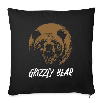Grizzly Bear Brown Bear - Sofa pillowcase 17,3'' x 17,3'' (45 x 45 cm) - black - Front