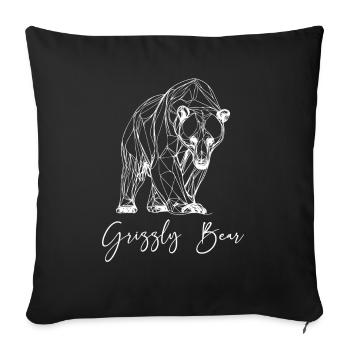 Grizzly Bear Brown Bear - Sofa pillowcase 17,3'' x 17,3'' (45 x 45 cm) - black - Front