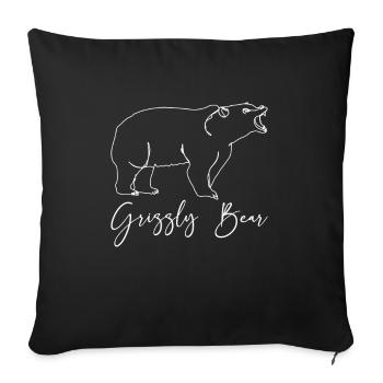 Grizzly Bear Brown Bear - Sofa pillowcase 17,3'' x 17,3'' (45 x 45 cm) - black - Front