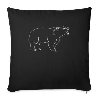 Grizzly Bear Brown Bear - Sofa pillowcase 17,3'' x 17,3'' (45 x 45 cm) - black - Front