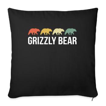 Grizzly Bear Brown Bear - Sofa pillowcase 17,3'' x 17,3'' (45 x 45 cm) - black - Front
