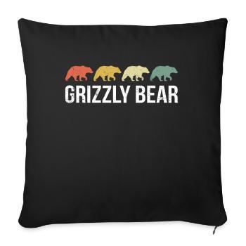 Grizzly Bear Brown Bear - Sofa pillowcase 17,3'' x 17,3'' (45 x 45 cm) - black - Front