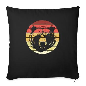 Grizzly Bear Brown Bear - Sofa pillowcase 17,3'' x 17,3'' (45 x 45 cm) - black - Front