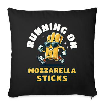 Running On Mozzarella Sticks - Sofa pillowcase 17,3'' x 17,3'' (45 x 45 cm) - black - Front
