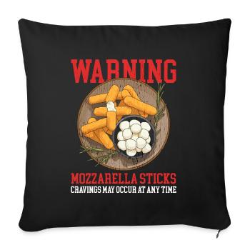 Mozzarella Sticks Cheese Cheese Lover Gift - Sofa pillowcase 17,3'' x 17,3'' (45 x 45 cm) - black - Front