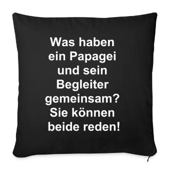 Lustiges Geschenk für Sprachgenies - Sofakissenbezug 45 x 45 cm - Schwarz - Vorne