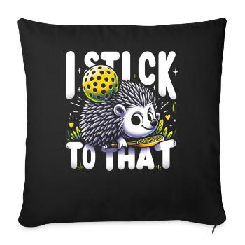 Tenue de joueur de pickleball Hedgehog Lover - Housse de coussin décorative 45 x 45 cm - noir - Devant
