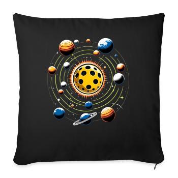 Pickleball Solar Planet Player Pickleball - Housse de coussin décorative 45 x 45 cm - noir - Devant