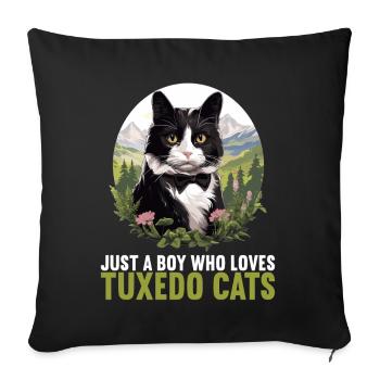 Tuxedo Chaton Tuxedo Cat - Housse de coussin décorative 45 x 45 cm - noir - Devant