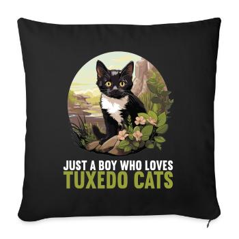 Tuxedo Chaton Tuxedo Cat - Housse de coussin décorative 45 x 45 cm - noir - Devant