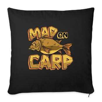 Carp Fishing Mad On Carp Fish Hunting Fisherman - Sofa pillowcase 17,3'' x 17,3'' (45 x 45 cm) - black - Front