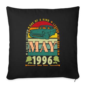 May 1996, May 1996, May 1996. - Sofa pillowcase 17,3'' x 17,3'' (45 x 45 cm) - black - Front