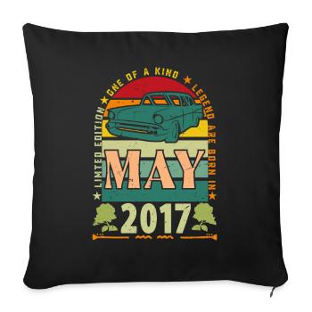 May 2017, May 2017, May 2017. - Sofa pillowcase 17,3'' x 17,3'' (45 x 45 cm) - black - Front