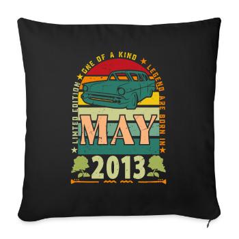 Mai 2013, Mai 2013, Mai 2013. - Sofakissenbezug 45 x 45 cm - Schwarz - Vorne