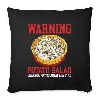 Salade de pommes de terre Salade de pommes de terre cadeau - Housse de coussin décorative 45 x 45 cm - noir - Devant
