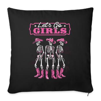 Vieille fille - Housse de coussin décorative 45 x 45 cm - noir - Devant