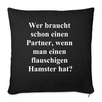 Cuddly companion - The gift for singles - Sofa pillowcase 17,3'' x 17,3'' (45 x 45 cm) - black - Front