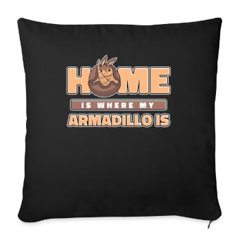 La maison est là où mon tatou est la fée rose - Housse de coussin décorative 45 x 45 cm - noir - Devant