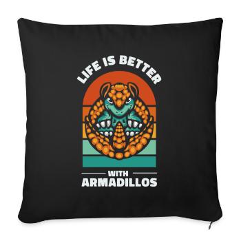 La vie est meilleure avec les tatous Pink Fairy Lover - Housse de coussin décorative 45 x 45 cm - noir - Devant