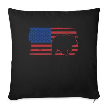 Grizzly Bear Brown Bear USA - Sofa pillowcase 17,3'' x 17,3'' (45 x 45 cm) - black - Front