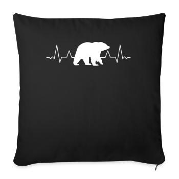 Grizzly Bear, Brown Bear, Heartbeat Bear - Sofa pillowcase 17,3'' x 17,3'' (45 x 45 cm) - black - Front