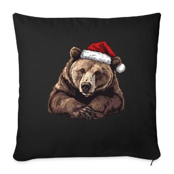 Grizzly Bear Christmas Brown Bear - Sofa pillowcase 17,3'' x 17,3'' (45 x 45 cm) - black - Front