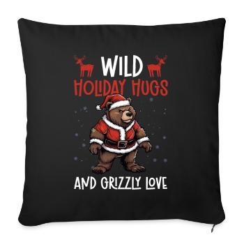 Grizzly Bear Christmas Brown Bear - Sofa pillowcase 17,3'' x 17,3'' (45 x 45 cm) - black - Front