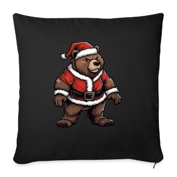 Grizzly Bear Christmas Brown Bear - Sofa pillowcase 17,3'' x 17,3'' (45 x 45 cm) - black - Front