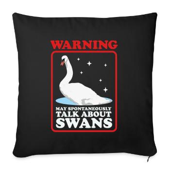 Schwan Schwanenliebhaber Schwäne Geschenk - Sofakissenbezug 45 x 45 cm - Schwarz - Vorne