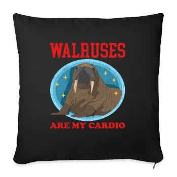 Walross Walroß Walrus Walrosse Geschenk - Sofakissenbezug 45 x 45 cm - Schwarz - Vorne